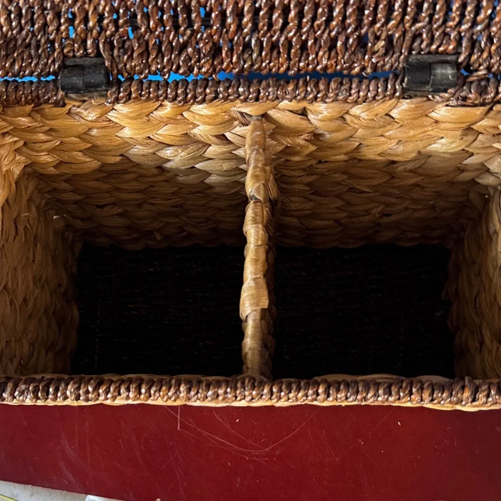 Vintage Woven Storage Basket - Brown